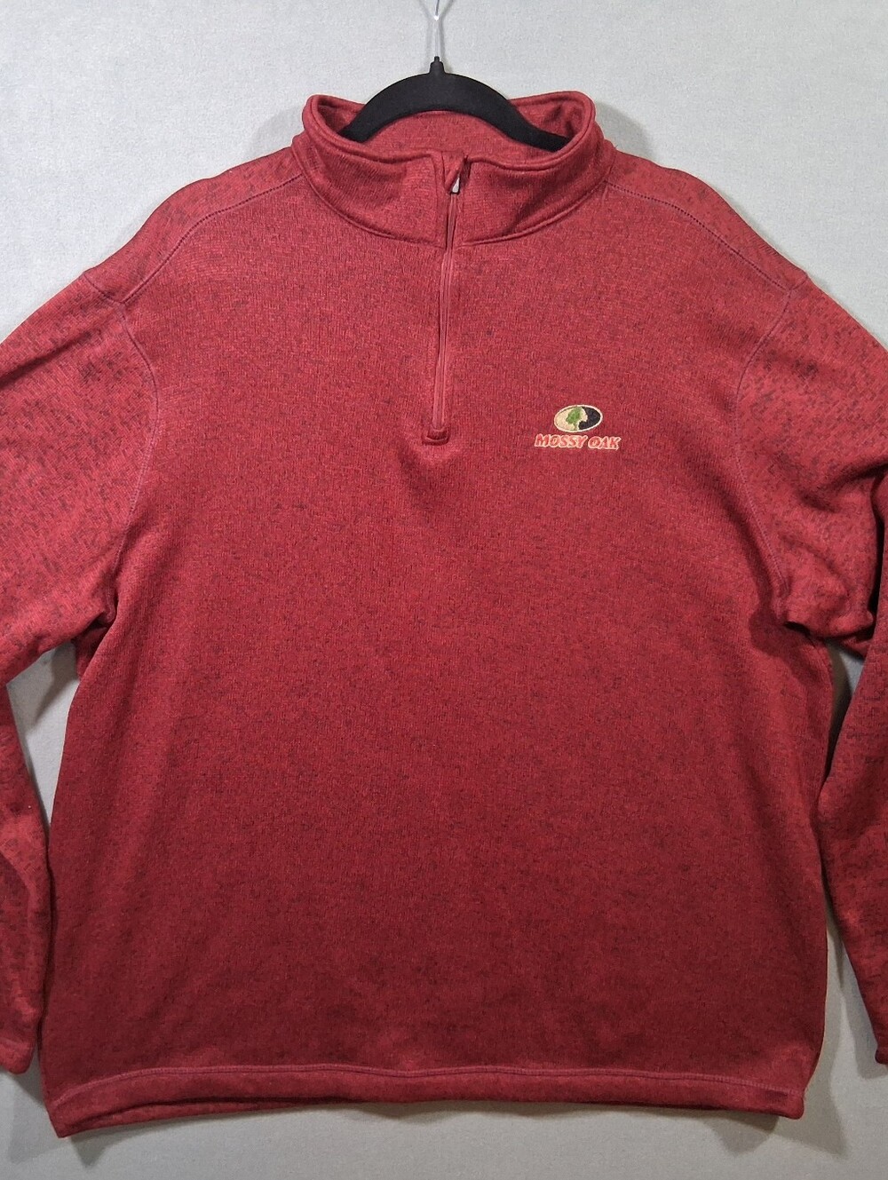 Mossy Oak Men's XL 1/4 Zip Sweatshirt Red Hiking Outdoors Fall